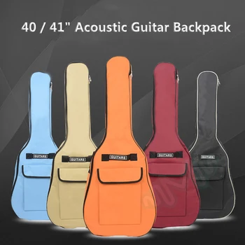 

600D Water-resistant 40" 41" Acoustic Guitar Double Straps Padded Guitar Soft Case Gig Bag Backpack