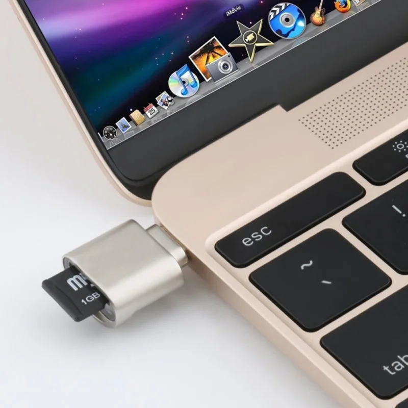 Алюминиевый USB 3,1 тип-c Micro SD TF считыватель карт OTG адаптер для samsung Xiaomi HuaWei Macbook с подвесной пряжкой