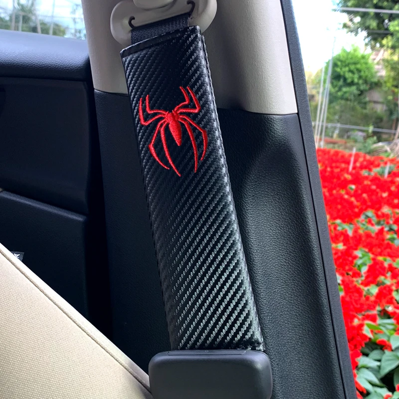 

2pcs Car Carbon fiber Seat Belt Pad Seat Cover Fit for Peugeot 206 hyundai getz volvo v50 Jeep Automobiles Interior Accessories