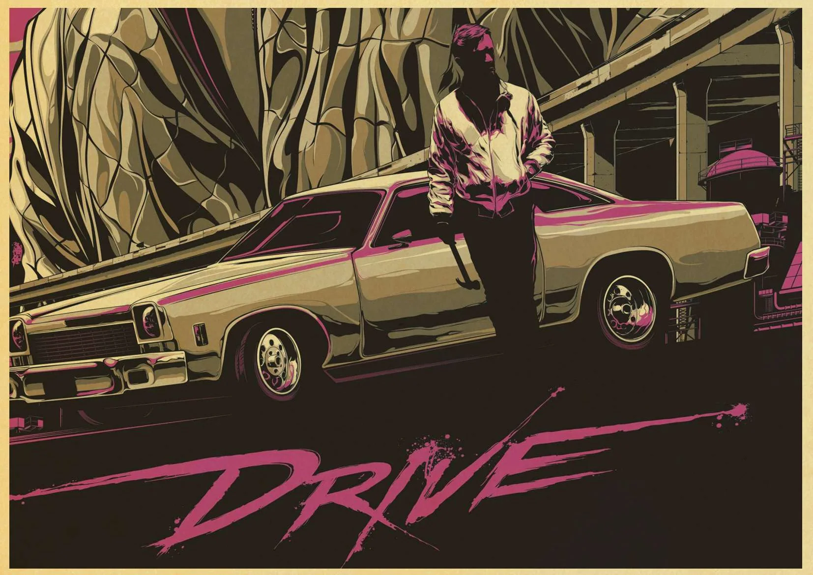 Ryan Gosling Classic Movie Drive Poster Vintage Wall Poster Home Room Study Wall Decor Kraft Paper Wall Pictire/Painting 