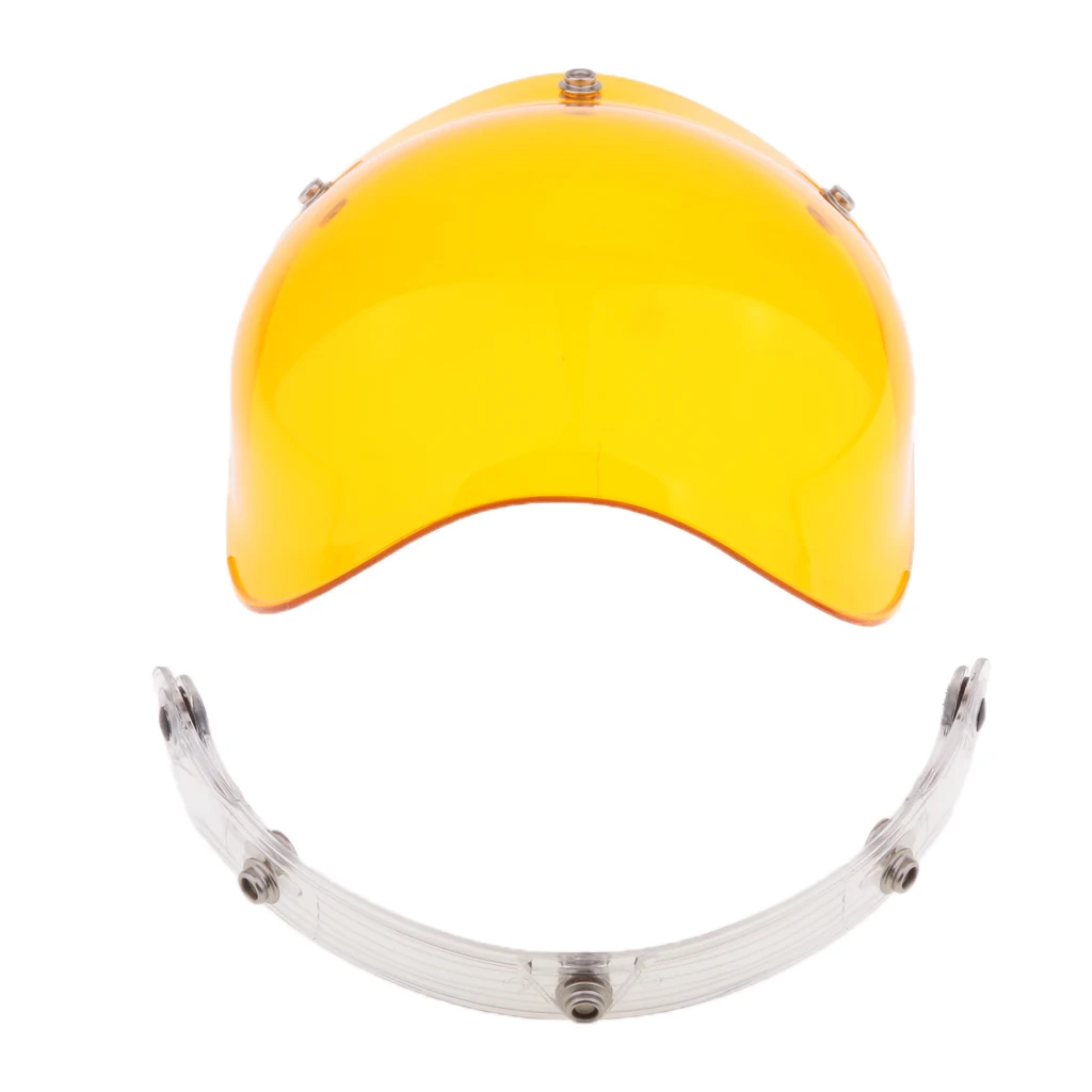 Universal Bubble 3-Snap Motorcycle Helmet Visor Flip Up Face Shield Lens Plain Adjust Height Flip Up Design