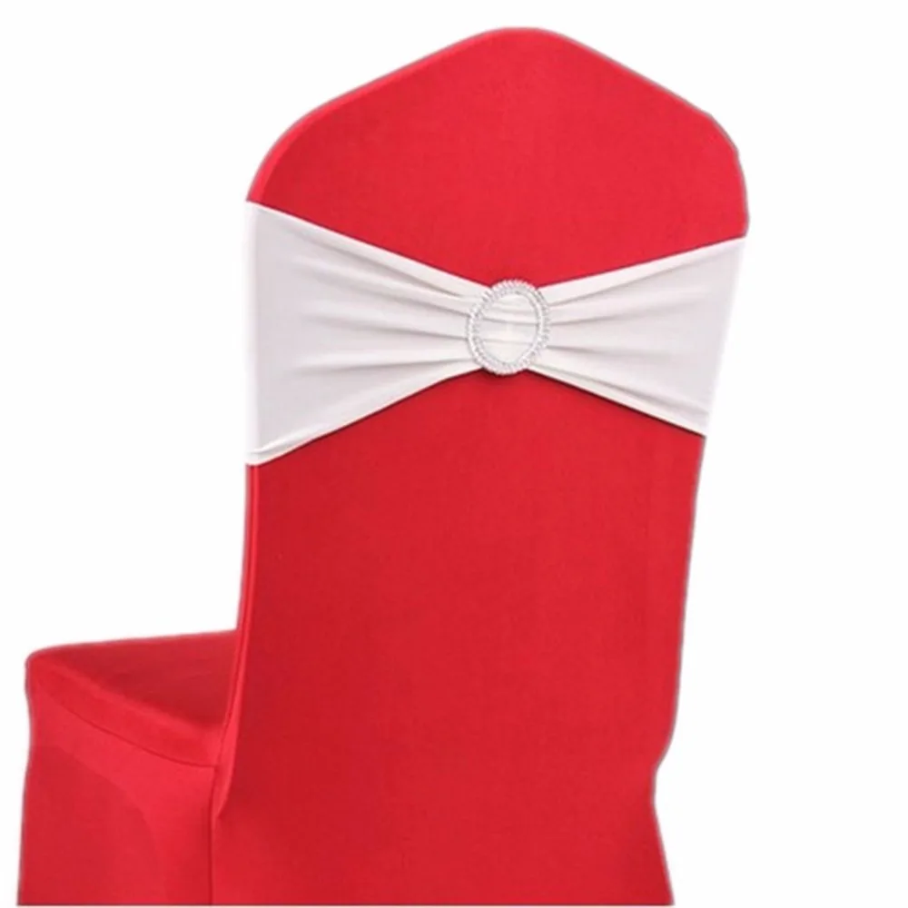 100 Pieces/Lot Wholesale Chairs Covers Bands With Ring Buckle Wedding
