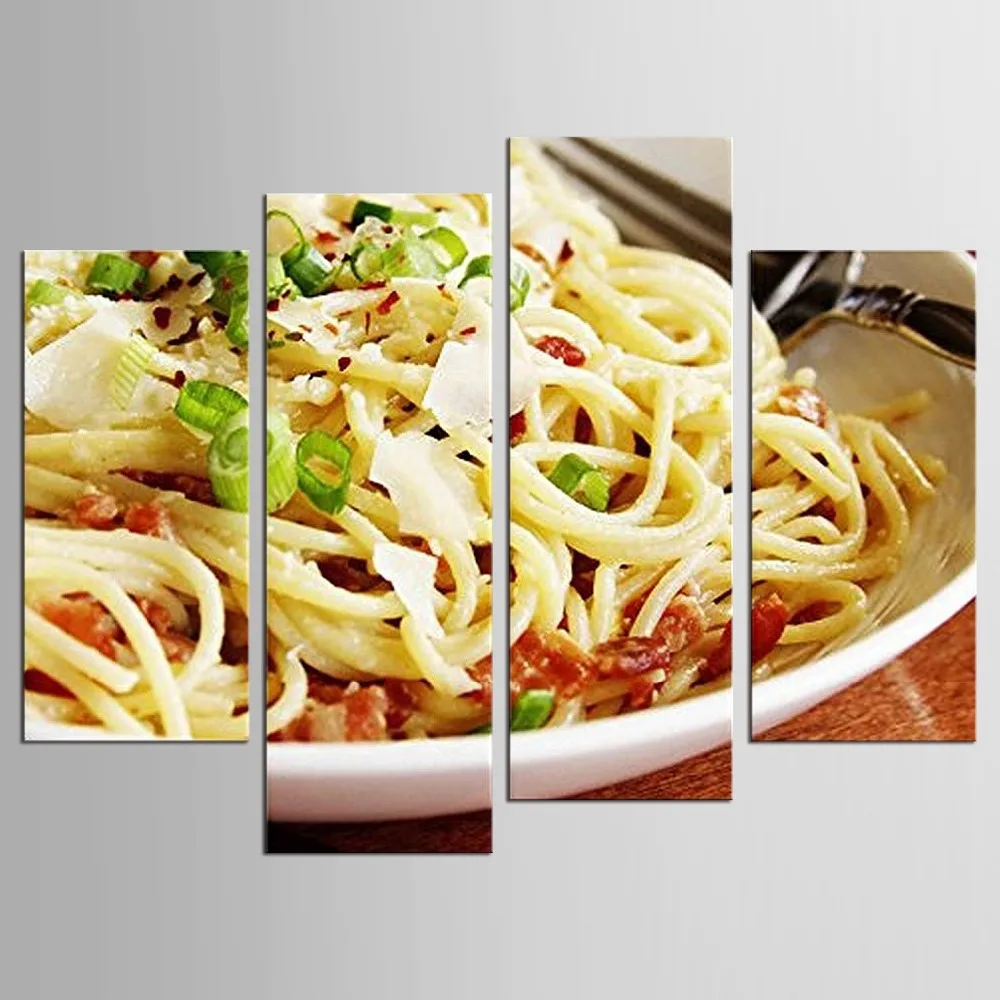 

4 Pieces Picture Wall Art Room Decor Print Poster Food noodles series Wall Pictures for living Room Canvas Painting