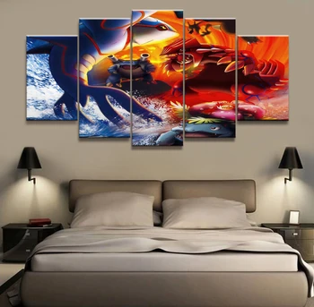 

Home Decor Painting Print 5 Piece Best Stylish Classic Cartoon Pokemon Game Poster Oil Picture Wall Art Decor Canvas Wholesale