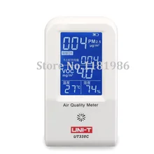 UNI-T UT338C 7 in 1 VOC formaldehyde detector PM2.5 air quality monitoring tester dust haze Temperature Humidity Moisture Meter voc tester for home type indoor offices bedrooms 0 50ppm air quality iaq meter detector temperature humidity air contaminants