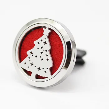 

Mix 20 Style Christmas Tree Design Stainless Steel Car Diffuser Locket Magnetic Essential Oil Diffuser Locket Car Jewelry 5Pcs