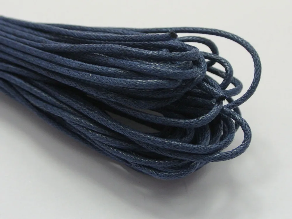 50 Meters Navy Blue Waxed Cotton Beading Cord 1.5mm Macrame Jewelry