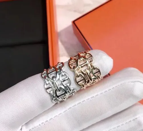 

Famous brand jewelry adjust size letter ring lock ring design for women rose gold silver color real silver female jewelry