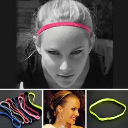 2 шт. противоскользящие Sweatbands Йога Спорт чистых волос ленты эластичные тонкие спортивные оголовье бандаж для беременных Для женщин девушки