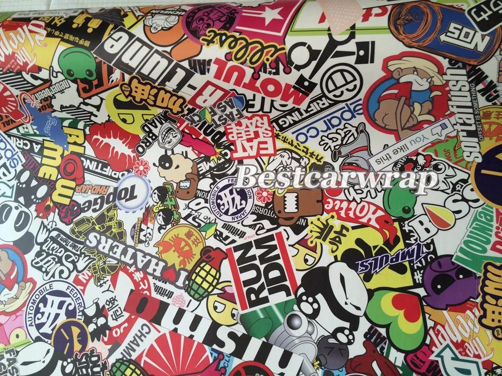 Euro style stickerbomb car wrapping film JDM sticker (5)