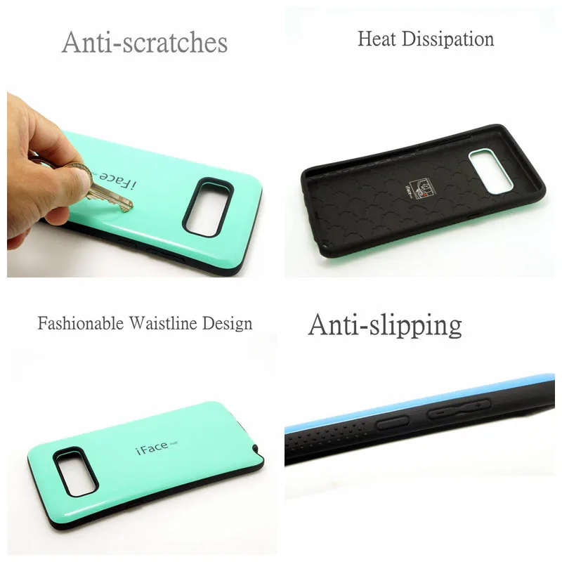 

Original iFace Case for Samsung Galaxy Note8 Case Silicone Hard Anti-knock Back Cover Luxury Case for Note 8 Shockproof Cover