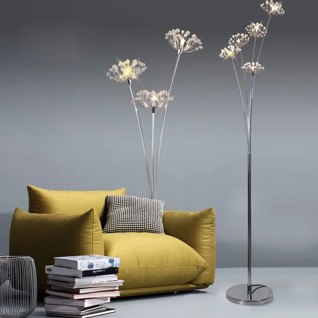 European living room led crystal floor lamp creative bedroom floor lamp