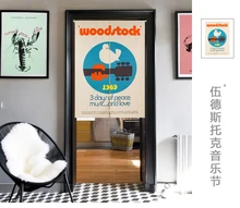 Taiwan Japan style Chinese American rock music poster bar fabric door curtain shade hanging curtain bedroom living room kitchen