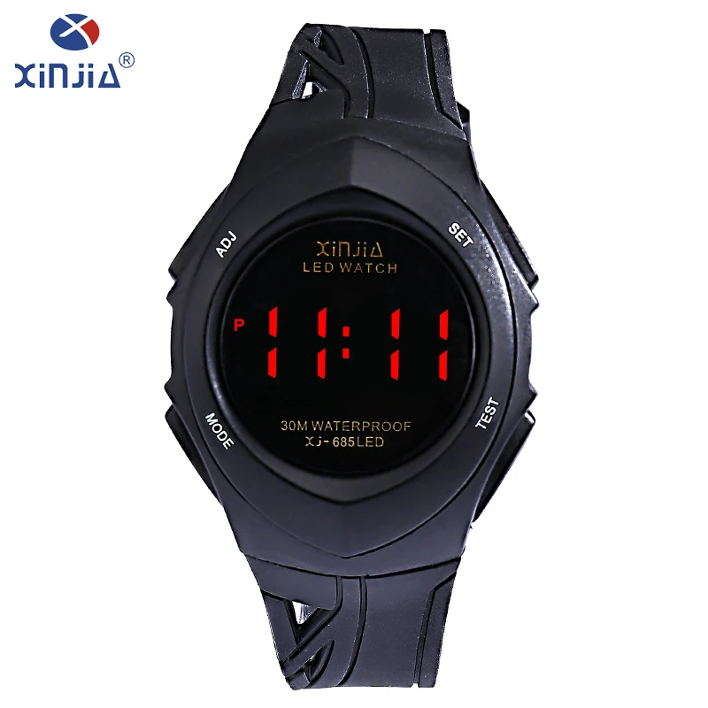 

XINJIA The Unique Highlight red LED night vision watch Fashion ninja style LED man Outdoor Sports digital watch waterproof 30m