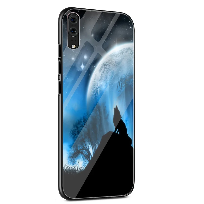 Стеклянный чехол с изображением волка дракона животных для huawei P30 P Smart mate 20 P10 Y6 7A Honor 8X Y9 10 Lite Pro