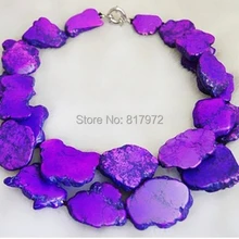 Элегантный специальный Дизайн ручной свадебный подарок фиолетовый срез камня Цепочки и ожерелья женские вечерние преувеличены ювелирных изделий