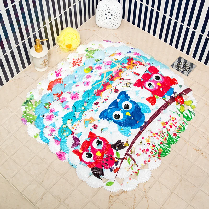 

Cute 38cm*68cm PVC Non-Slip Shell Bath Mat With Sucker Anti-Mildew Washable Bathtub Shower Mat Foot Soft Massage Pad
