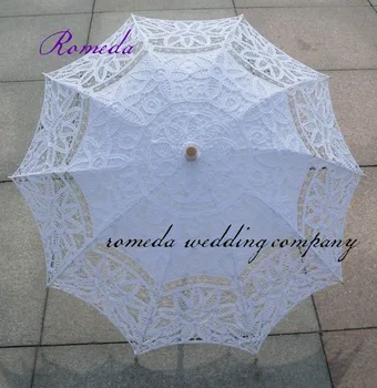

Free Shipping White Lace Fan And Wedding Umbrella Lace Parasol