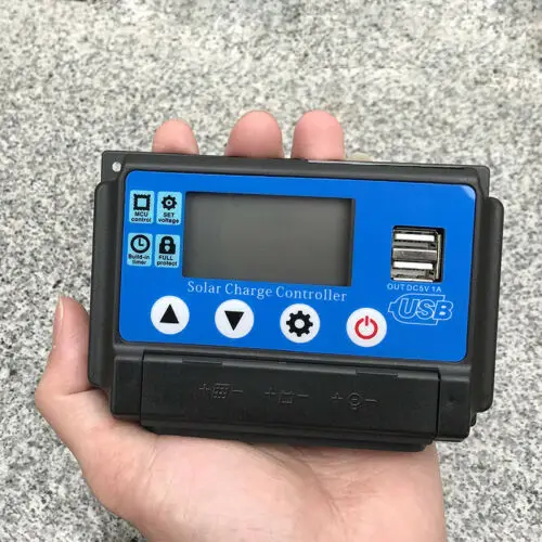 10 60A регулятор MPPT солнечной панели Контроллер заряда 12V/24V Авто отслеживания