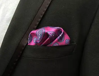 

New Luxury Men's Polyester Hanky Paisley Rose Blue Men Fashion Floral Pocket Square Handkerchiefs for Men Suit Tie Handkerchief