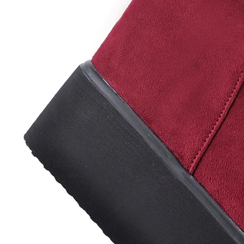 Épais 34 M31 Le Genou Slip blue Sur M31 forme Talons Des Taille red Croissante Black Hauteur 43 Evchar on Chaussures Plate Grande Femmes M31 Rouge Noir Bleu Bottes D29IHWYE