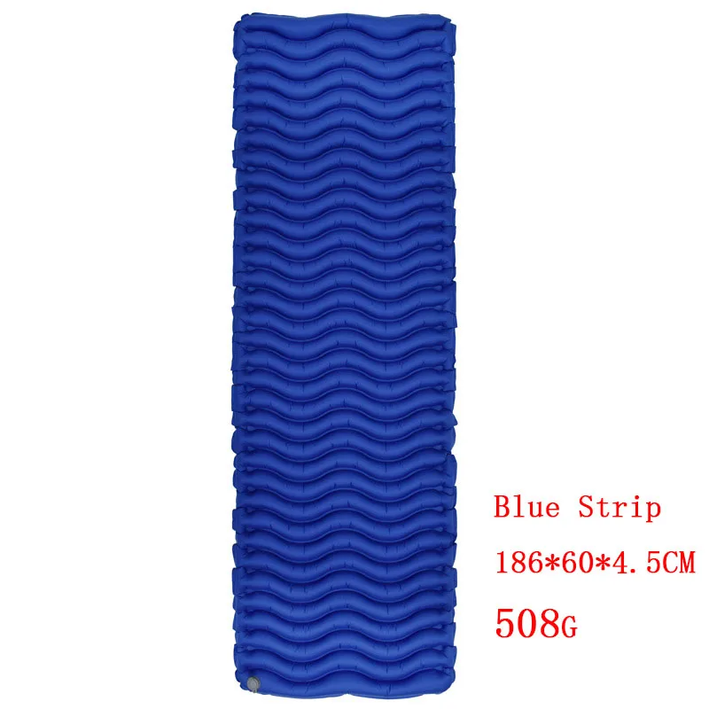 Blue Strip Наружный надувной матрас походный коврик ультралегкий воздушный коврик в форме яичного гнезда 1 человек спальный коврик тепловое одеяло 480 г ТПУ - Цвет: Blue Strip
