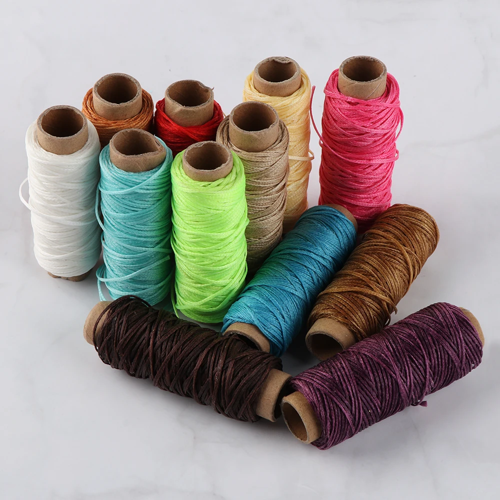 

210D 30m/roll Waxed Thread Cotton Cord String Strap Hand Stitching Thread for Leather Handicraft Tool Sewing Accessories