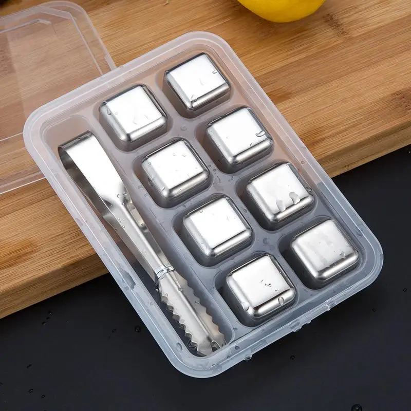 

Stainless Steel Ice Cubes Bucket Bar KTV For Wine Vodka Whiskey Stone Wine Whisky Beer Cooler Chiller Tool