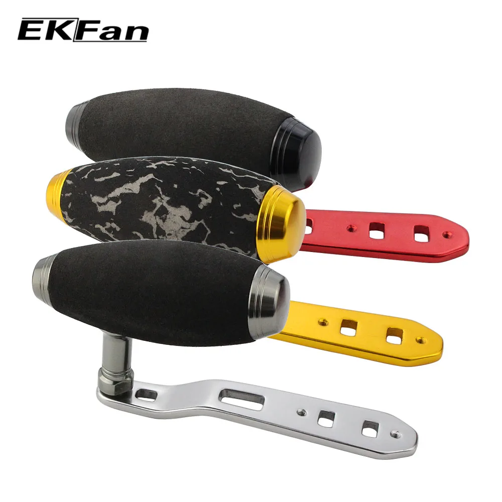 

EKFan New Design 8*5MM Hole T-shaped Double Holes Fishing Handle EVA Knob + Metal Handle For Baitcasting Fishing Reel