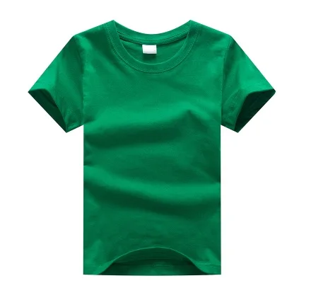 Детские однотонные рубашки на заказ однотонные летние рубашки с персональным принтом для маленьких мальчиков от 2 до 14 лет костюмы в подарок на день рождения, футболка для девочек - Цвет: Plain Green
