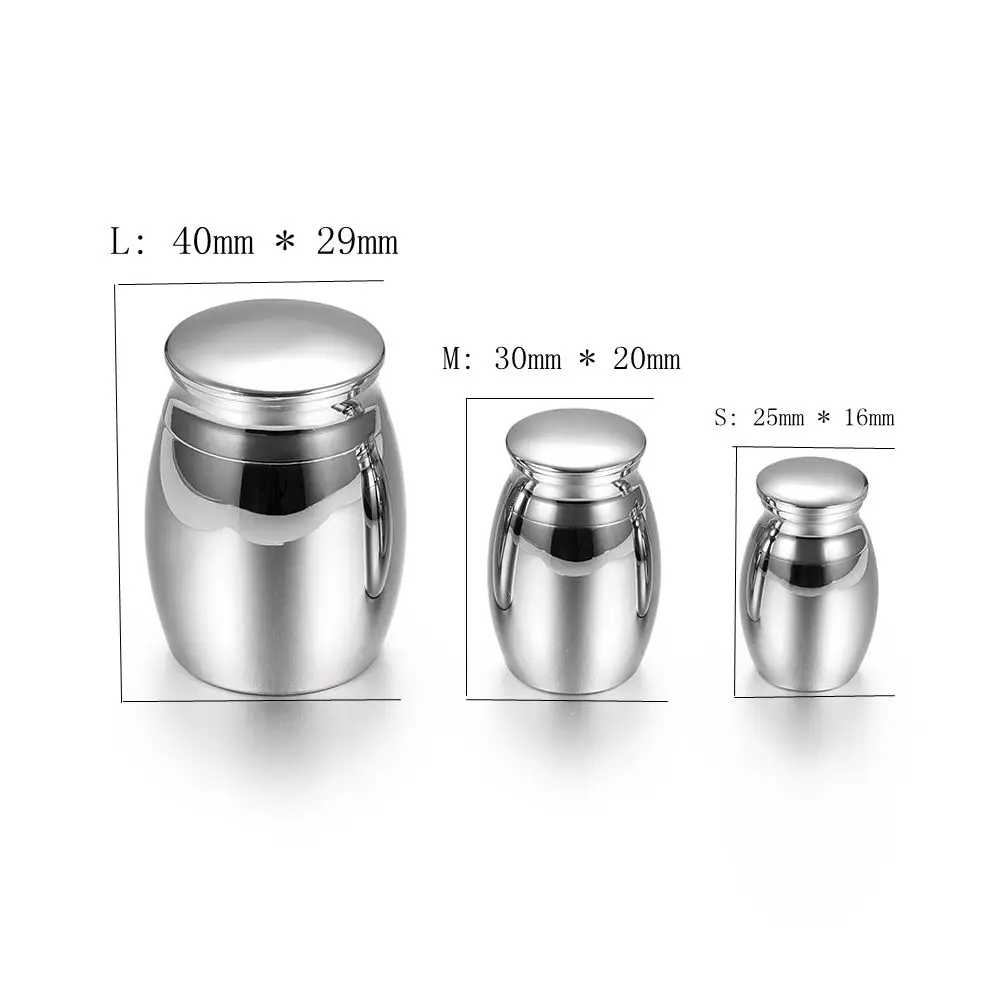 

IJU005 Blank Free Engravable High Polished Stainless Steel Mini Cremation Urn High Quality Memorial Cremation Urn for Pet/Human