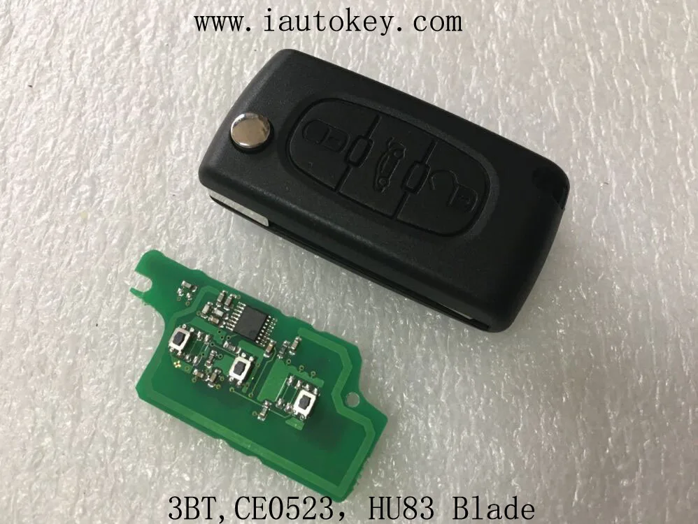 QCONTROL (CE0523 FSK) дистанционный флип-ключ 433 МГц с чипом ID46 для peugeot 207 307 308 407 607