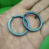 Anillo dividido de titanio puro azul llavero doble llavero de lazo redondo TC4 hebilla para llavero EDC acampada para Exterior Gadgets J211 ► Foto 2/6