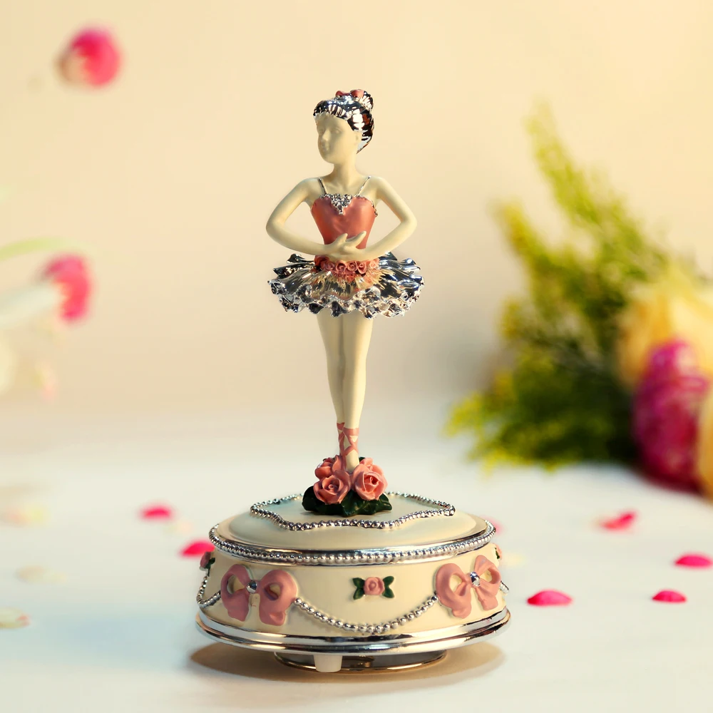 Балета Танцы музыкальная шкатулка для ДЕВУШЕК Женская изящная обувь на плоской подошве с золотым покрытием, высокое качество, подарок балерина вращающихся музыкальная шкатулка