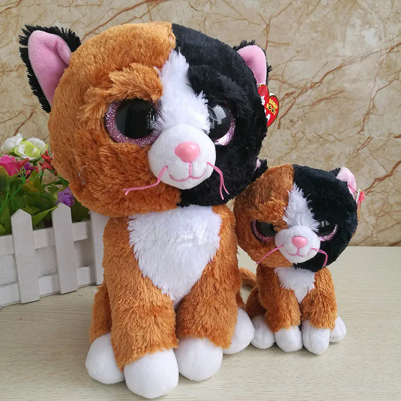 

2pc/Lot 25cm&15cm Original TAURI - cat tan Plush Toy Stuffed Animal Kids Toy Birthday Gift Big Eye Doll Cats