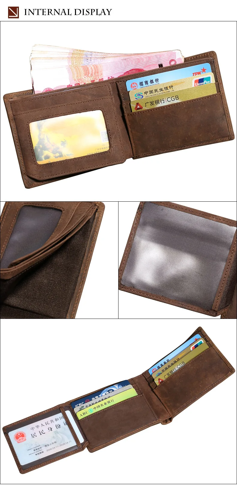 Men genuine leather wallet 15