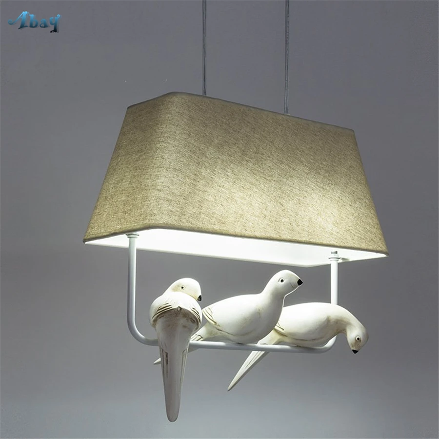 

Nordic Fabric Lampshade Bird Pendant Lights for Living Room Children's Room Bedroom Light Fixtures creative Bird led hang Lamp