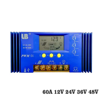 

60A 12V/24V/36V/48V LCD display PWM solar charger seale AGM GEL Iron li-ion lithium battery PWM solar charge controller