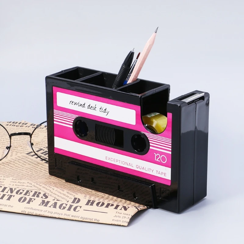 Уникальный Дизайн кассета шаблон ручка карандашный горшок держатель Контейнер органайзер канцелярские принадлежности подарок AUG-30B