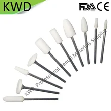 100 шт./лот, белые каменные абразивные боры для полировки зубных протезов, зубные абразивные материалы, дешевые полировальные материалы