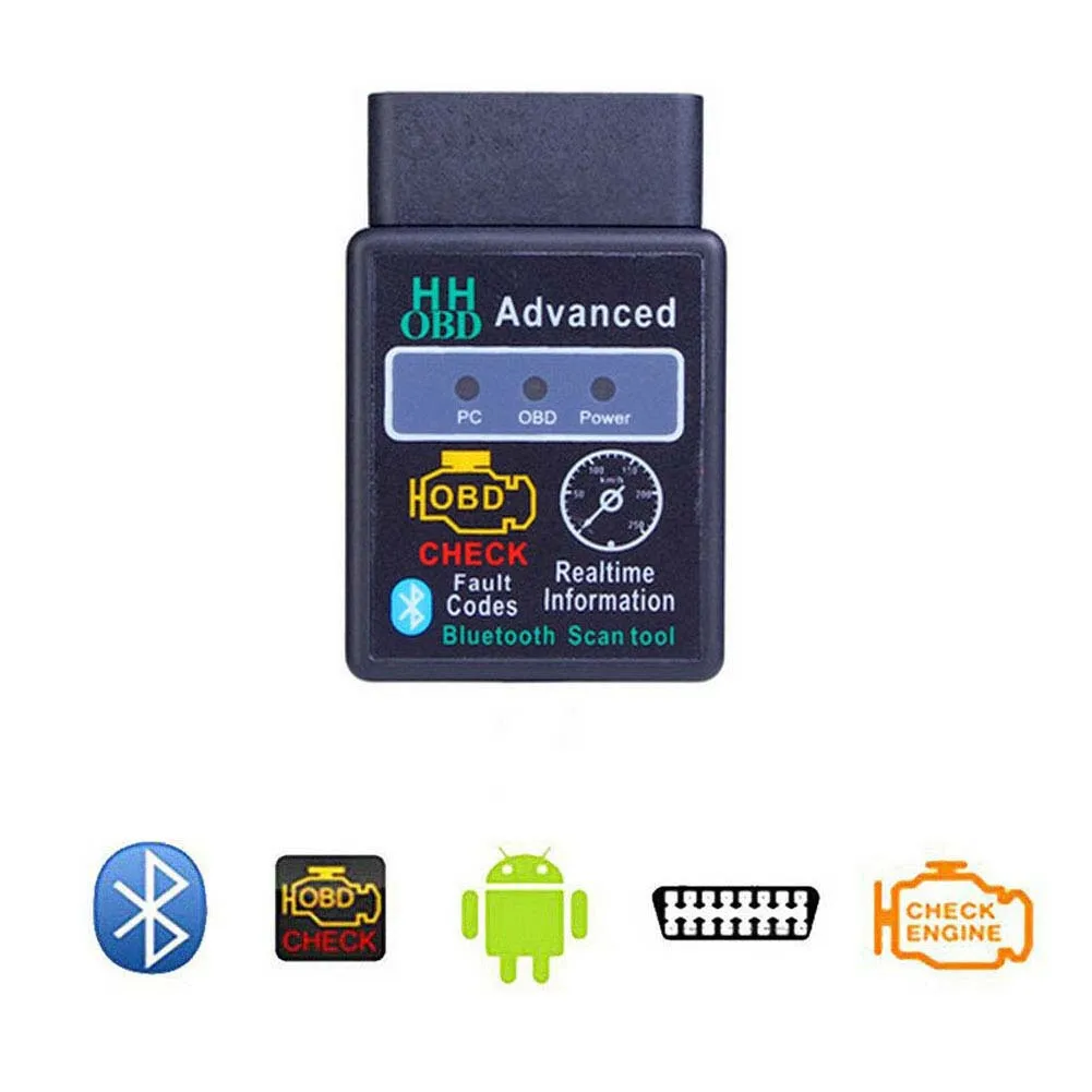 V2.1 ELM327 HH OBD 2 OBDII Автомобильный Bluetooth диагностический инструмент сканер интерфейса
