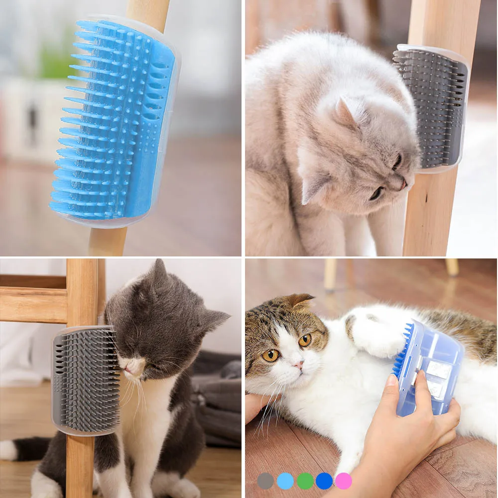 

Dogs Cat Brush Hair Shedding Trimming Massage Device With Catnip Pet Cat Self Groomer For Cat Grooming Tool Hair Removal Comb