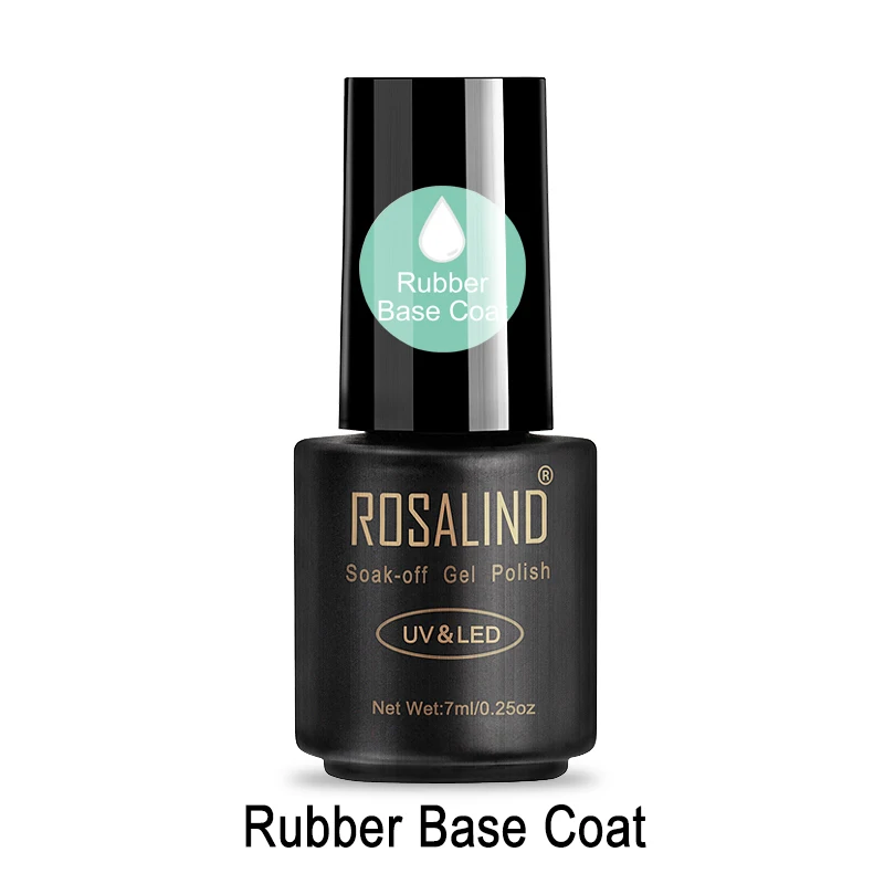 ROSALIND 7ML Base&Top Nail Gel Polish Tempered Top Rein Force Gel Rubber For Semi Permanent Nail Manicure Nail Art Gel Varnishes - Цвет: Rubber Base