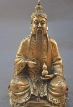 

9"china buddhism brass taoism founder Taishanglaojun immortal god buddha statue