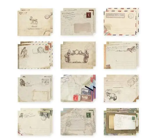 8 шт Мини древних конверты, Винтаж Европейский Стиль конверты с записи Бумага