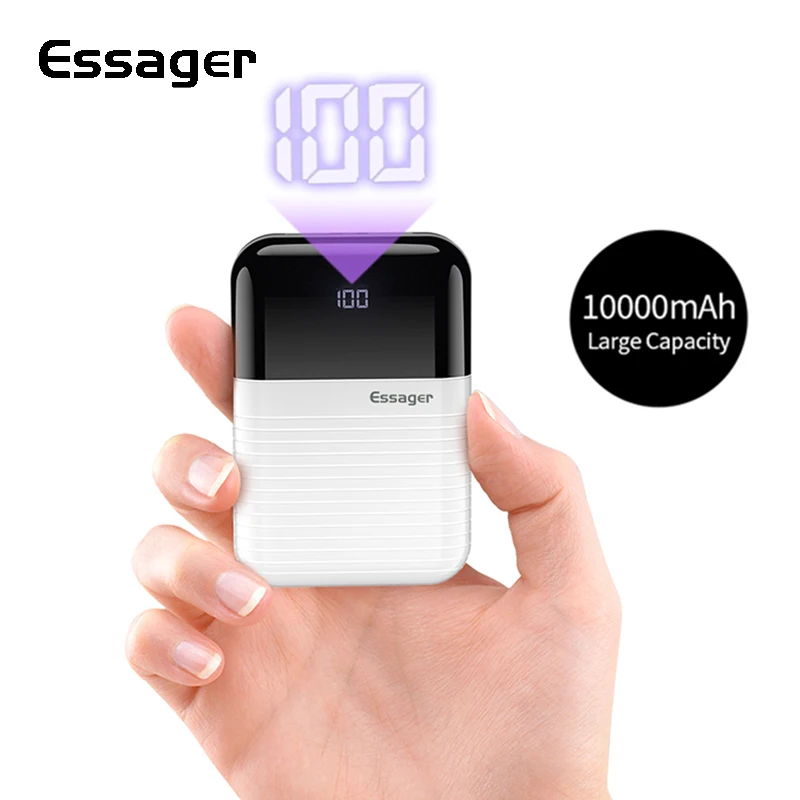 Essager Mini Power Bank 10000mAh External Battery Pack Charger Portable Powerbank LED Dual USB Poverbank for Xiaomi Mobile Phone