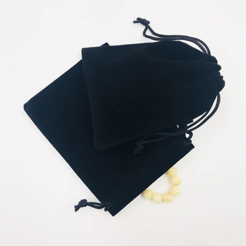 [120*90 мм] черный ювелирные изделия чехлы подарочная упаковка 100 шт. ювелирные изделия кольца, ожерелья, серьги черный бархат шнурок