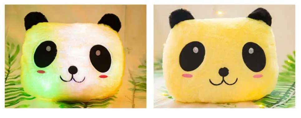 1 шт. 30 см* 35 см светодиодный светящийся плюш кукла светящаяся игрушка панда игрушки Светящиеся подушки подарок на день рождения - Цвет: Цвет: желтый