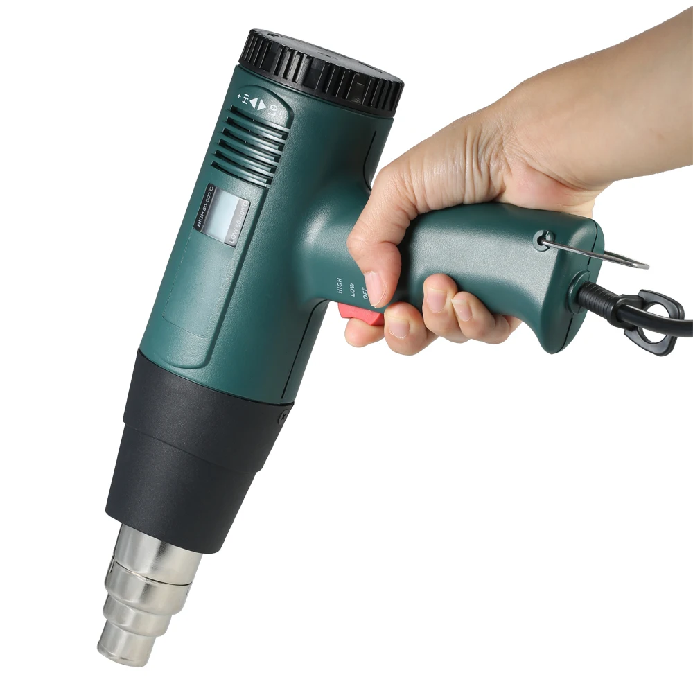 

Good Quality LCD Digital Temperature-controlled Electric Hot Air Gun Heat Gun Tool Set with 4pcs Nozzles 1800W AC220V
