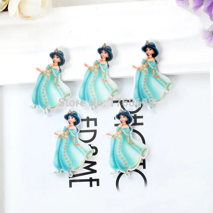 

DIY planar Cartoon Jasmine princess Figurine holiday decoration crafts flat back resin hair accessories Resin Crafts